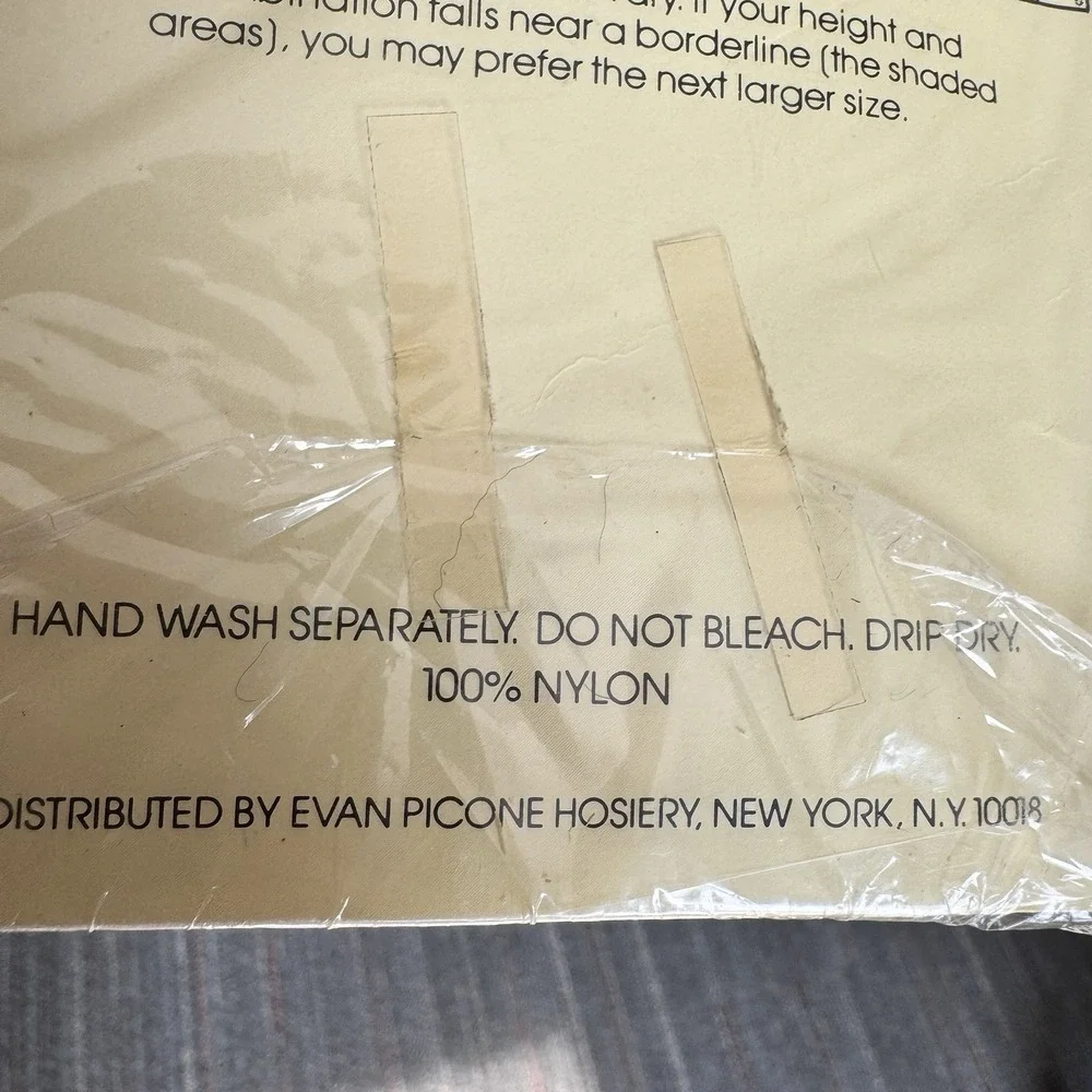 Vintage Evan Picone Fishnet Pantyhose Sz M Long Buttercup Yellow Bouquet Japan